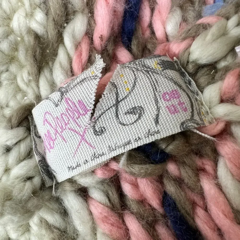 Free People High Road Fairisle Bucket Hat One Size Knit Pink Cream Blue Tan
